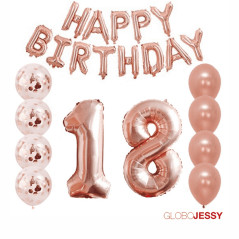 Kit o Pack de Globos Rosa Oro Nº 13