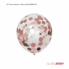 Kit o pack de globos rosa oro Nª5