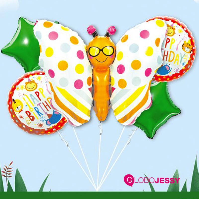 Mariposa 1 kit x 5 globos