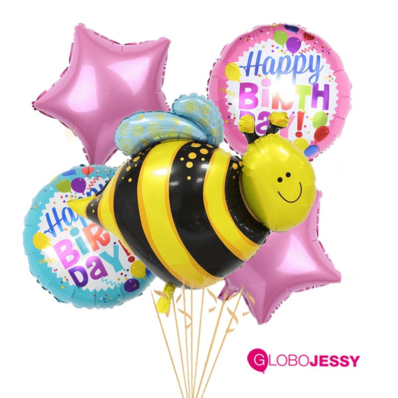 Globos Abejita kit x 5 globos
