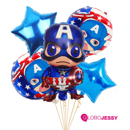  Capitán America Kit x 5 globos