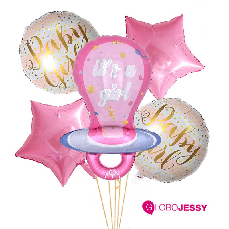 kit x 5 globos chupón Girl