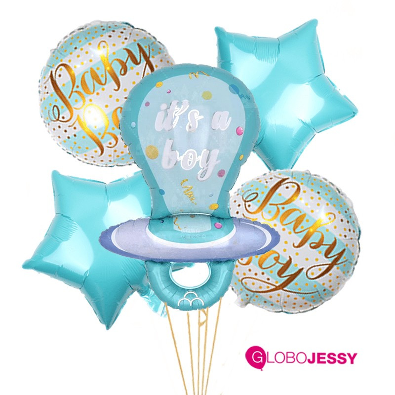 kit x 5 globos chupón Boy