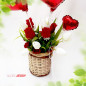 Arreglo de Tulipanes y Rosas artificiales 
